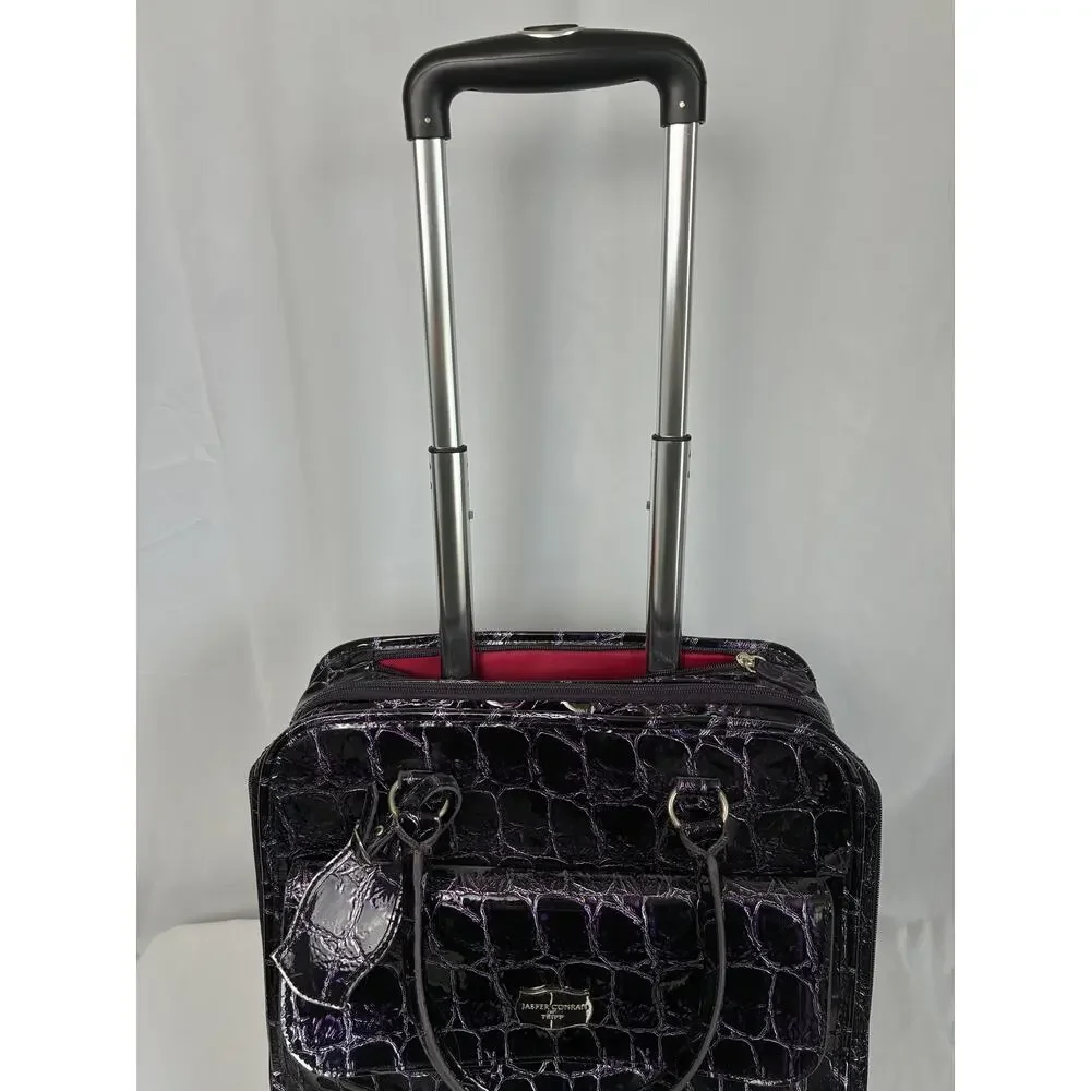 Jasper Conran at Tripp Rolling Laptop Bag Faux Leather Purple Croc Career Travel